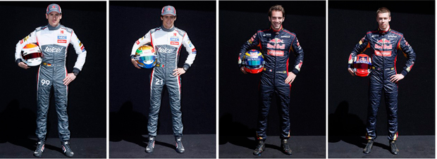 Adrian Sutil e Steban Gutierrez (Sauber) - Jean-Eric Vergne e Danil Kvyat (Toro Rosso) | Brandon Malone/Reuters