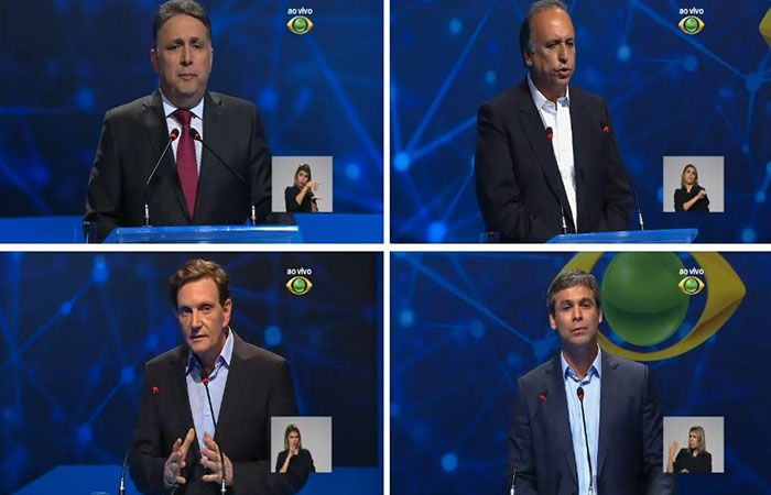Garotinho (superior esquerdo), Pezão (superior direito), Crivella (inferior esquerdo) e Lindberg | Reprodução