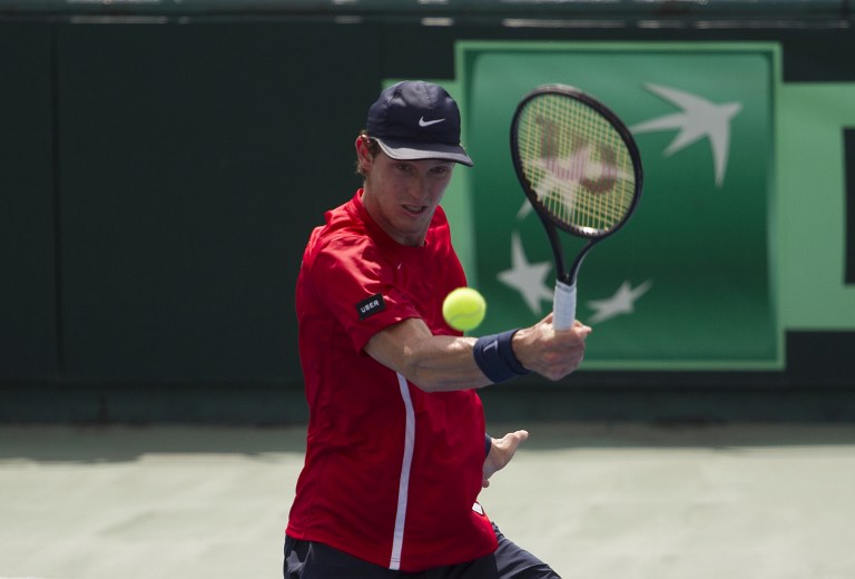 Jarry en la serie de Copa Davis ante República Dominicana, donde fue clave / AFP