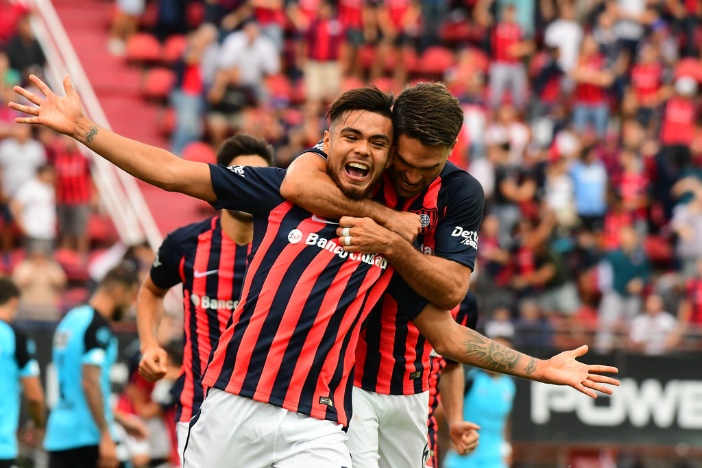 Paulo Díaz celebrando un tanto por San Lorenzo ante Belgrano / @SanLorenzo