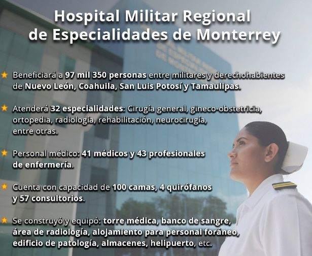 Peña Nieto inaugura hospital militar en Nuevo León